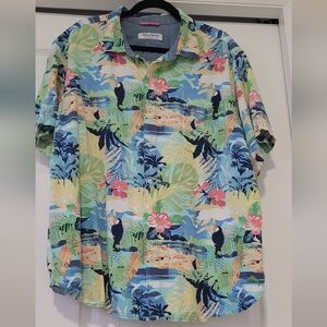 Tommy Bahama Blue and Green Tropical Shirt